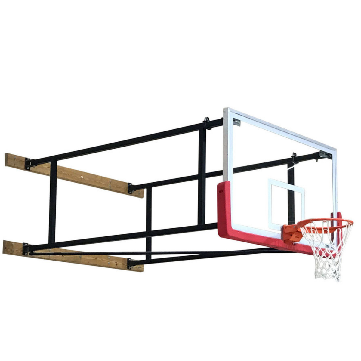 Spalding Basketball Wall-Braced Side Fold Backstop — Designed for basketball programs