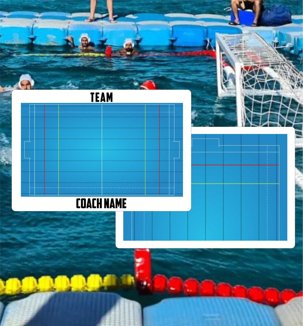 Custom water polo magnetic coaching board 15.7 x 10.6 40 x 27 cm — A coaching surface built to last the season