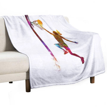 Young Woman Basketball Player 04 Throw Blanket