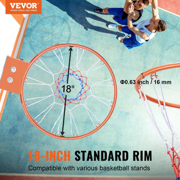Durable Wall-Mounted Basketball Rim with Net - Indoor/Outdoor Basketball Goal