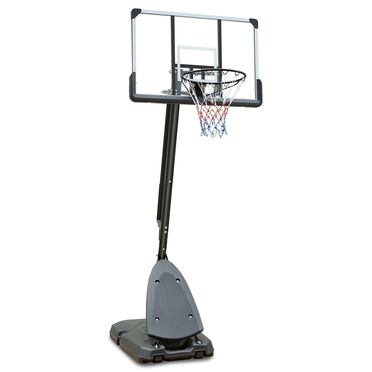 Versatile Portable Basketball Hoop - Height Adjustable 7.5 to 10ft with 44 Inch Backboard and Stable Base — Designed for basketball programs