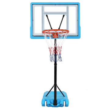 Adjustable PVC Transparent Basketball Hoop - 115-135cm Poolside Frame for Fun Games