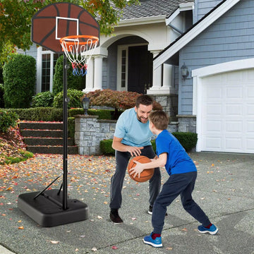 Basketball Hoop 5.6-6.5 FT Height Adjustable for Kids with Shatterproof Backboard