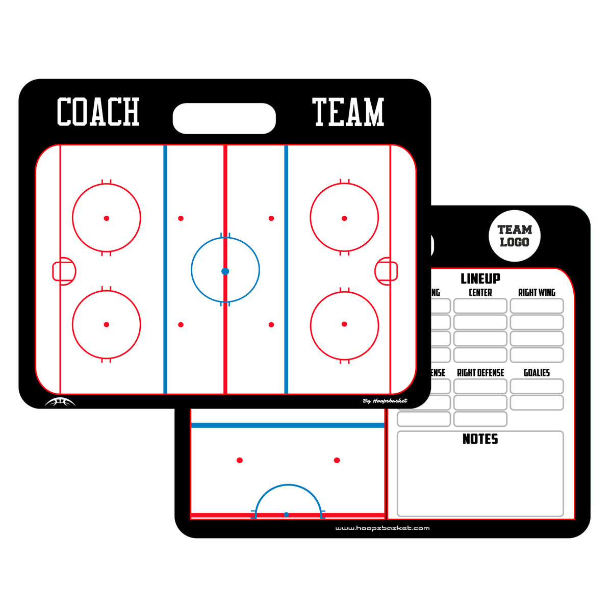 Custom Ice Hockey Magnetic Coaching Board 22x17.5" – Front View