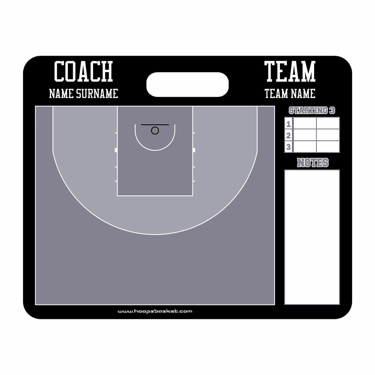 Custom 3x3 Basketball Coaching Board 15.7 x 12.6 in (Magnetic) — A coaching surface built to last the season