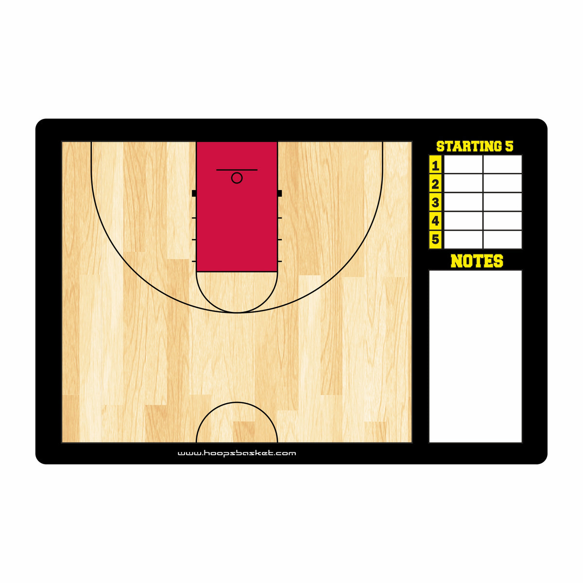 Custom High School Basketball Coaching Board 15.7 x 10.6 in (Classic) — A coaching surface built to last the season