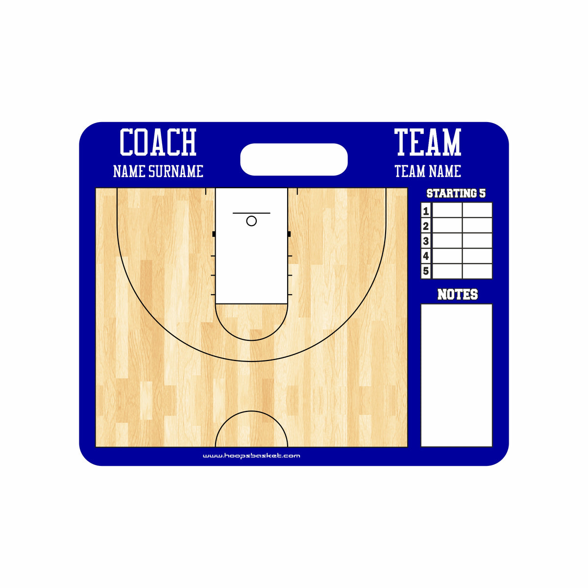 Custom Men's NCAA Basketball Coaching Board 11.4 x 9.4 in (Magnetic) — A coaching surface built to last the season