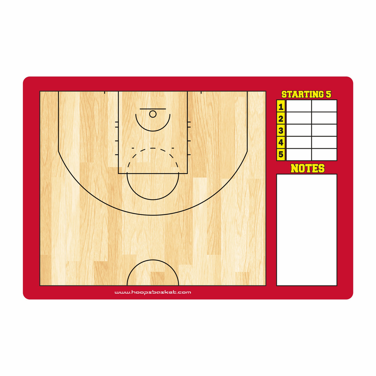 Custom WNBA Basketball Coaching Board 15.7 x 10.6 in (Classic) — A coaching surface built to last the season