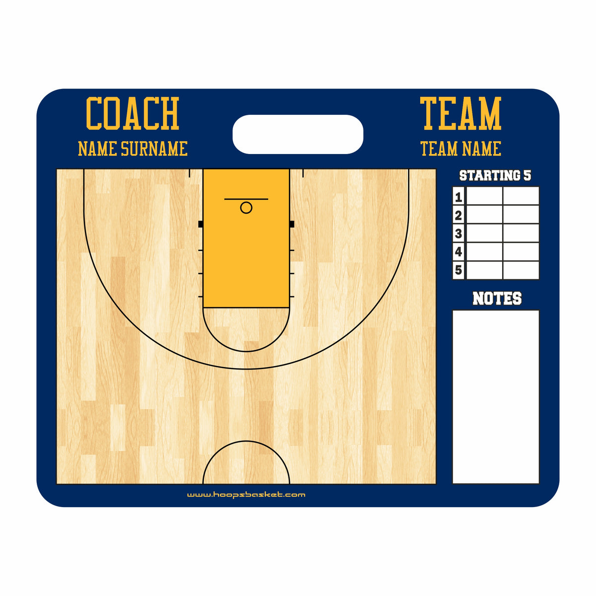Custom Women's NCAA Basketball Coaching Board 15.7 x 12.6 in (Magnetic) — A coaching surface built to last the season