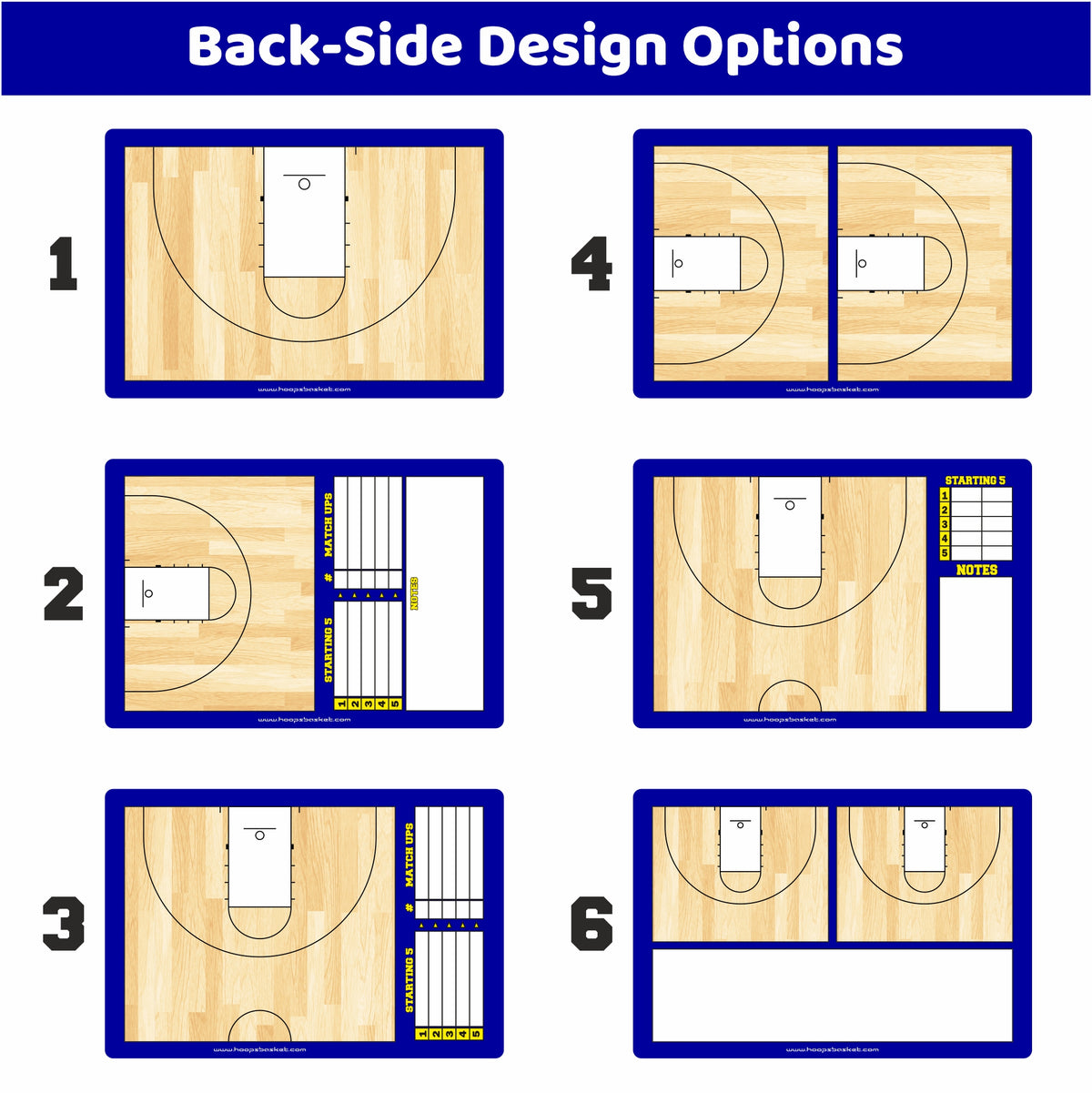 Custom Men's NCAA Basketball Coaching Board 15.7 x 10.6 in (Classic) — Made-to-order in California for coaches everywhere