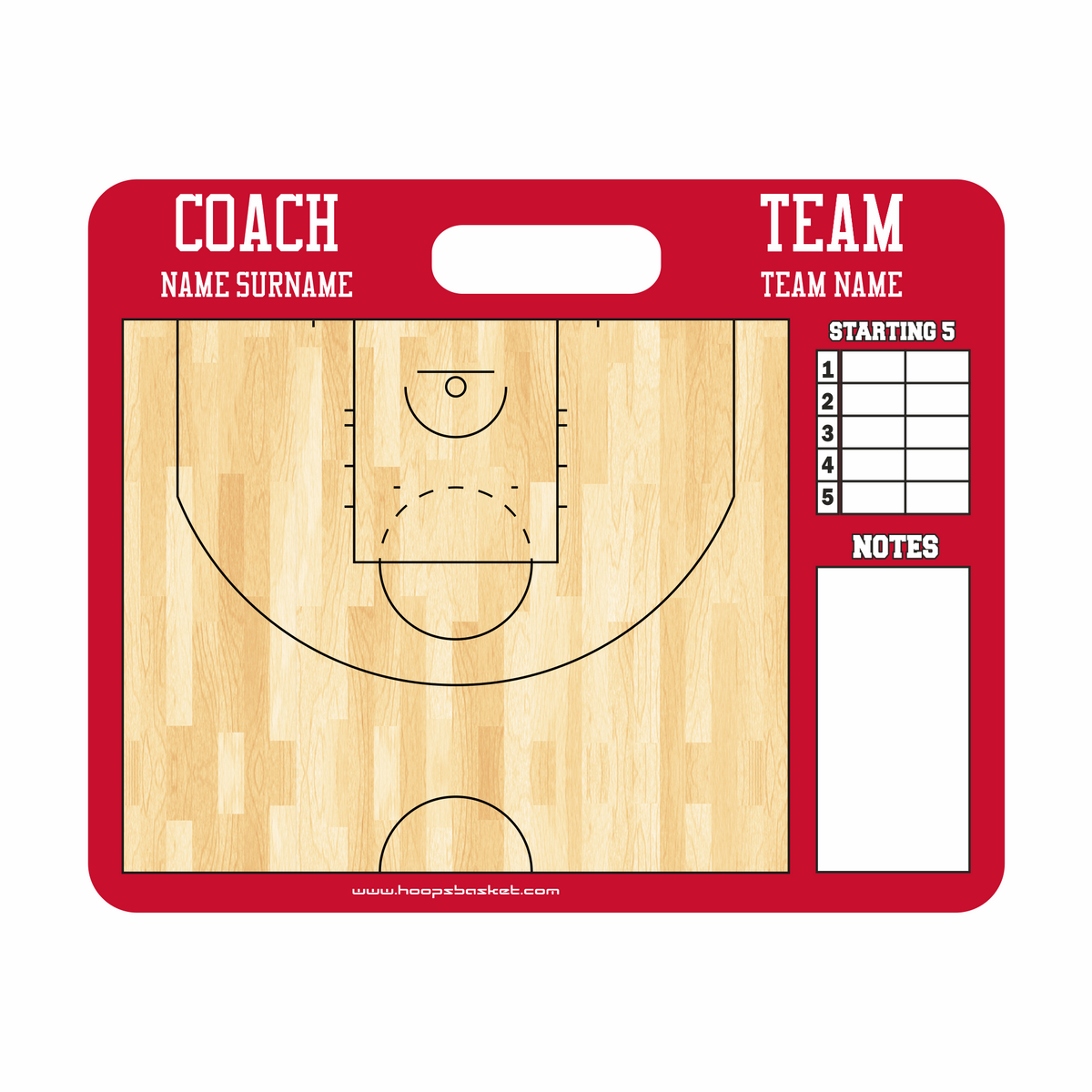 Custom WNBA Basketball Coaching Board 11.4 x 9.4 in (Magnetic) — A coaching surface built to last the season