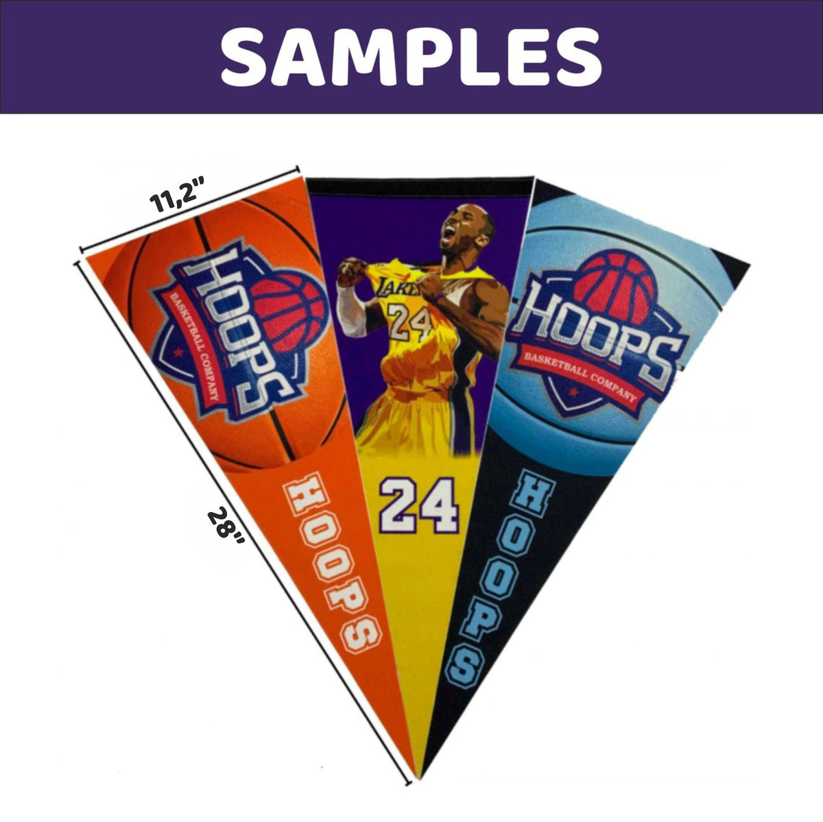 Custom Basketball Pennant (3 Pieces) — Real basketball specialist support