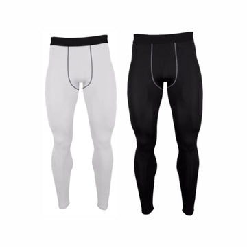 Black full-length basketball compression tights worn by players for support on court