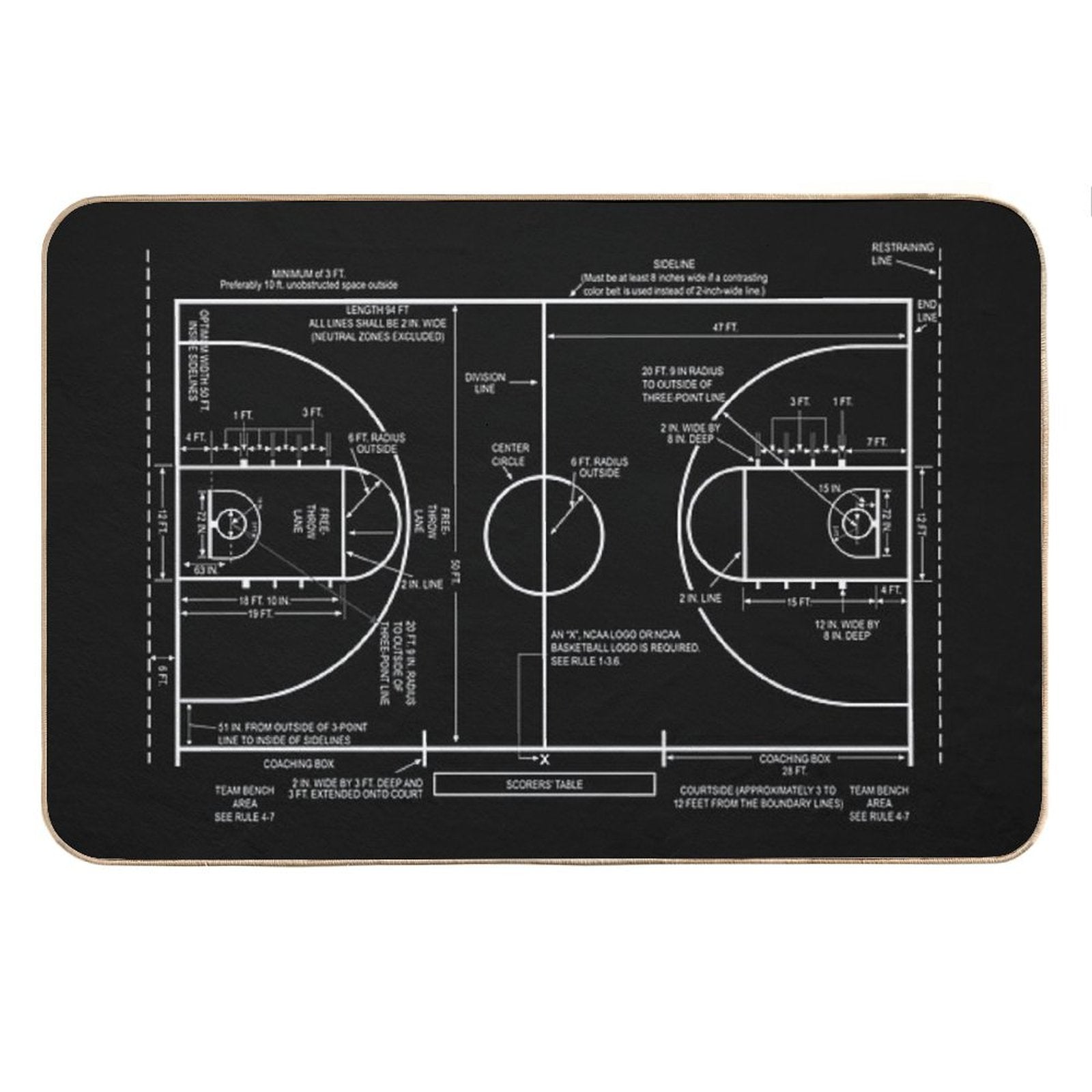 Basketball Court Bath Mat
