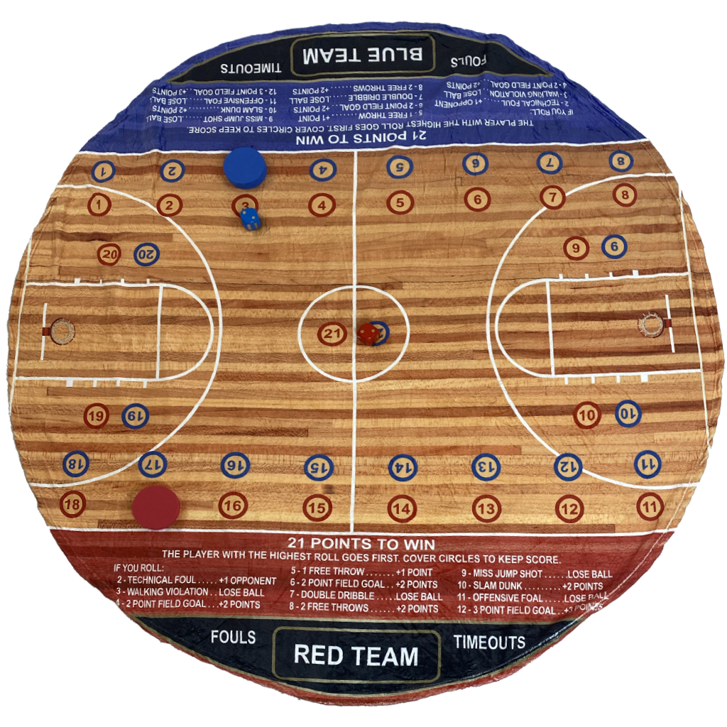 Basketball Round Game Blanket 68"