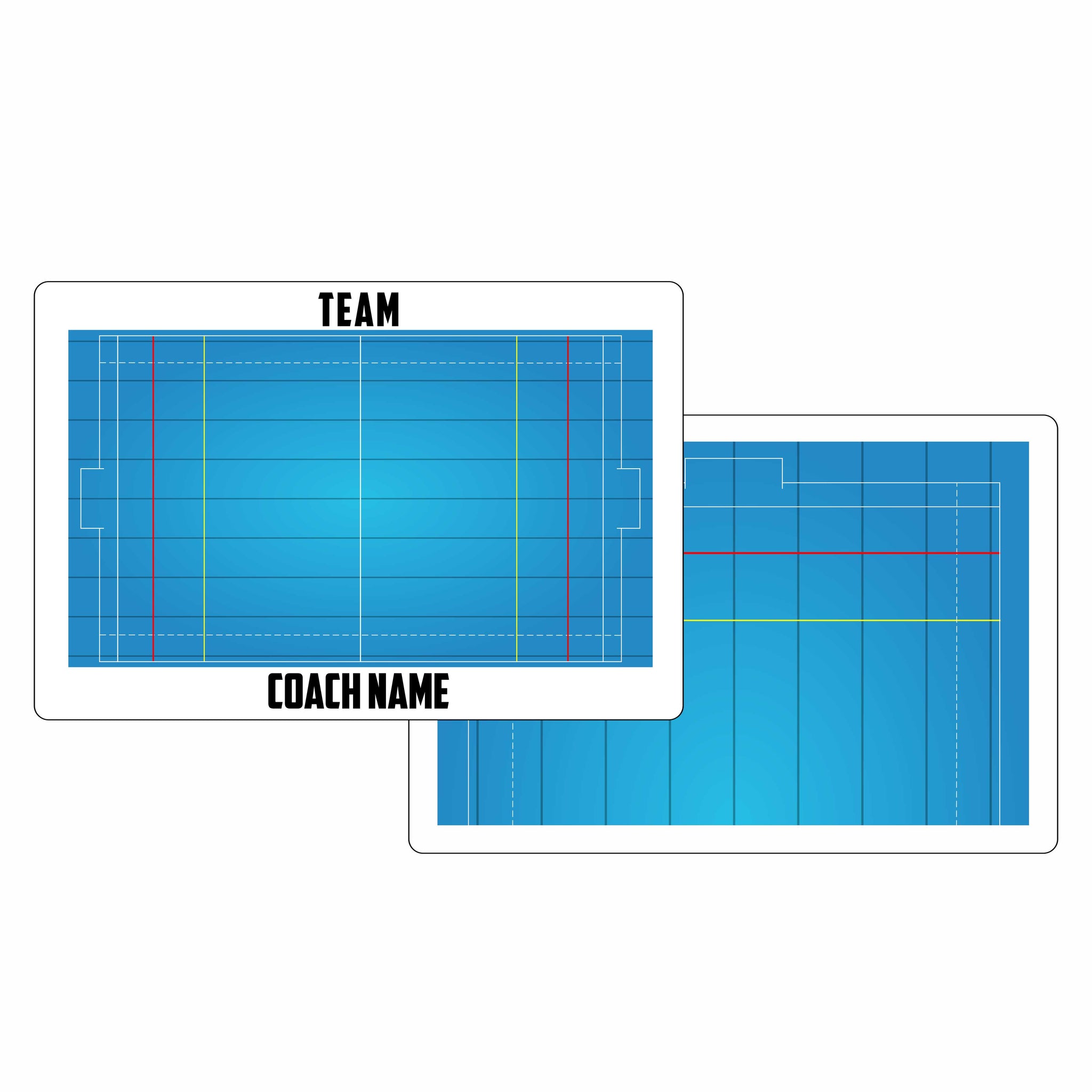 Custom Water Polo Magnetic Coaching Board 15.7 x 10.6 40 x 27 cm front view showing magnetic surface