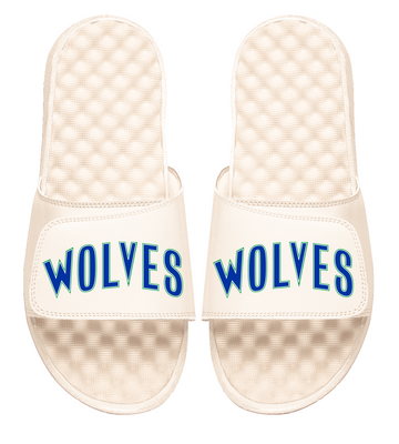 Timberwolves Cream Slides