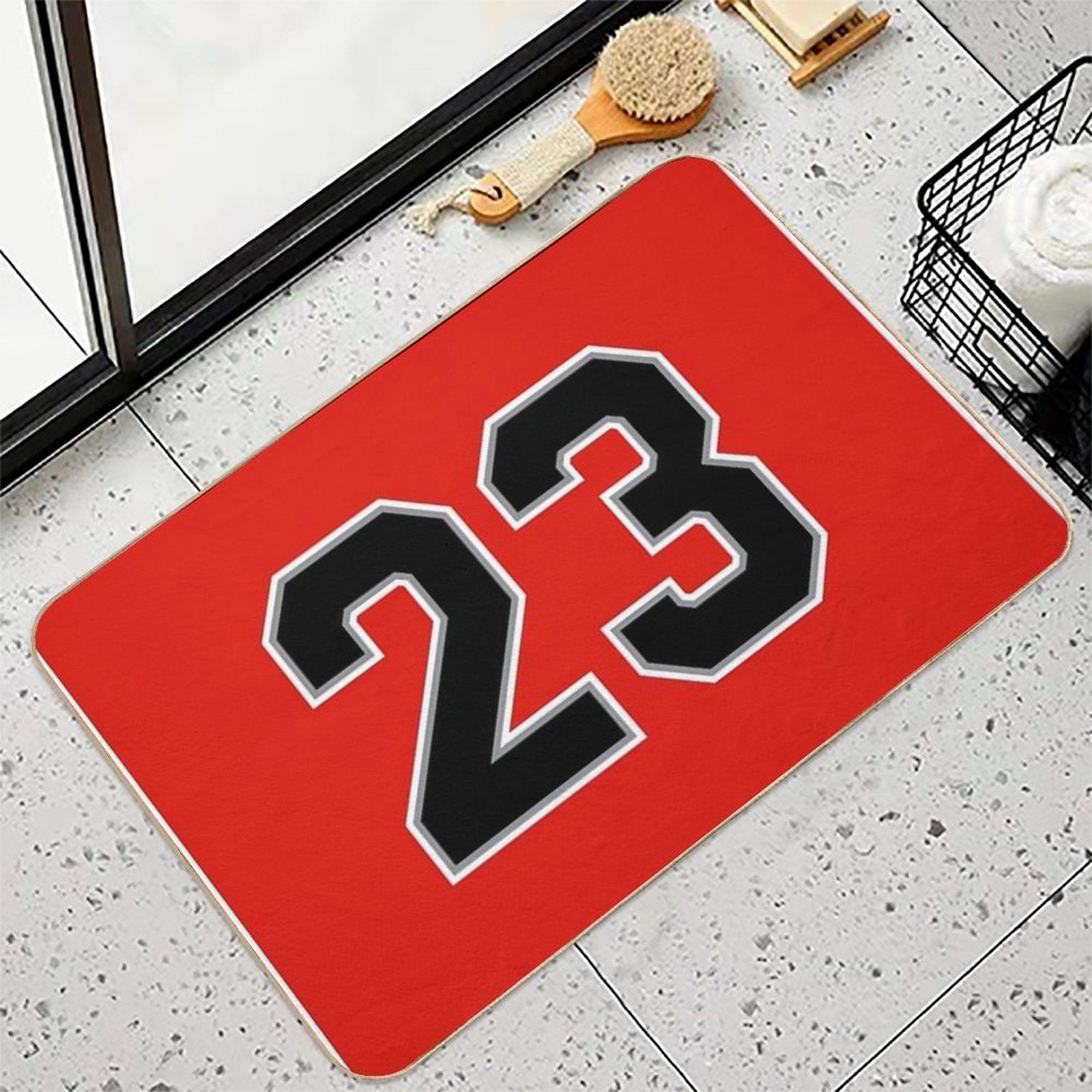 Basketball Red 23 Number Bath Mat