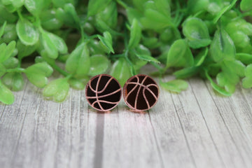 Pink Basketball • Stud Earrings