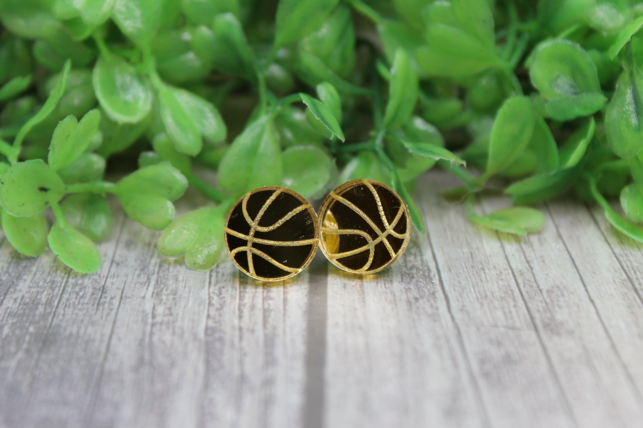 Gold Basketball • Stud Earrings