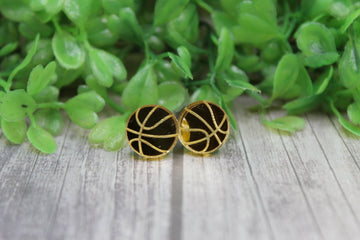 Gold Basketball • Stud Earrings