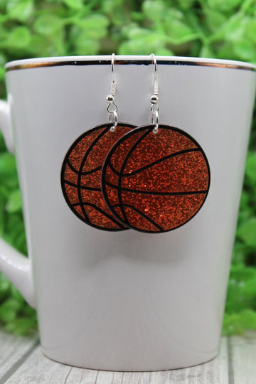 Basketball Glitter • Dangle Earrings