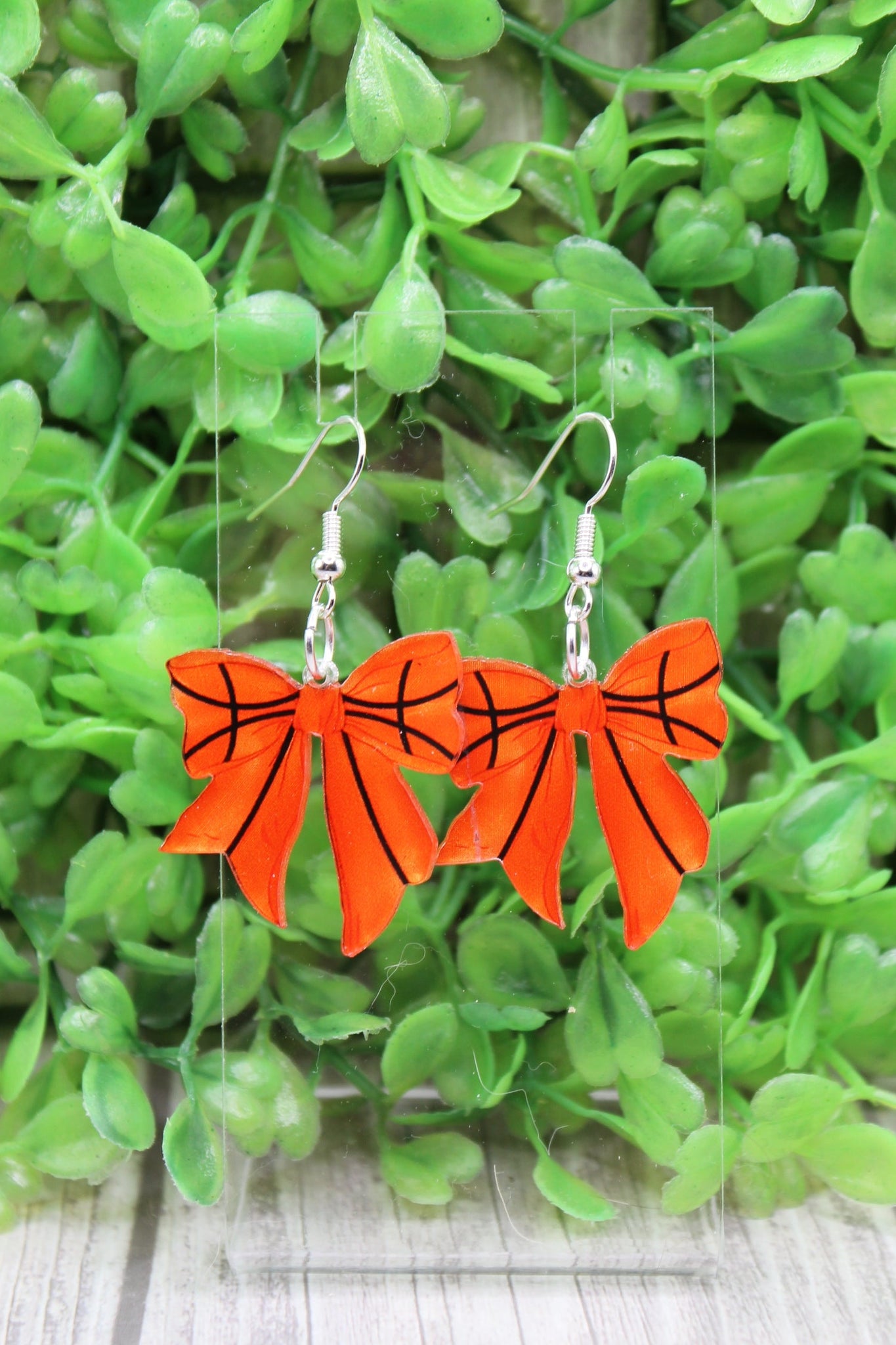 Basketball Bow Dangle Earrings