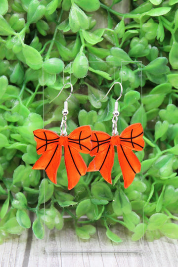Basketball Bow Dangle Earrings
