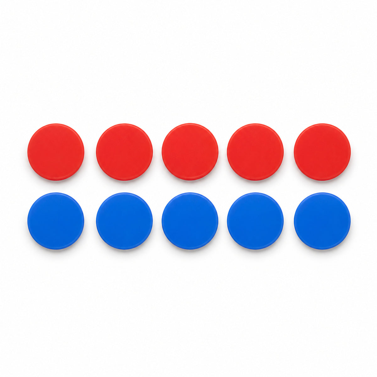 Coaching board magnet refill - 10 piece pack, 5 red plus 5 blue magnetic discs for dry-erase coaching boards