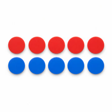 Coaching board magnet refill - 10 piece pack, 5 red plus 5 blue magnetic discs for dry-erase coaching boards