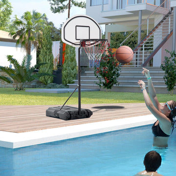 Aosom Height Adjustable Basketball Hoop, Portable Basketball Stand, 30