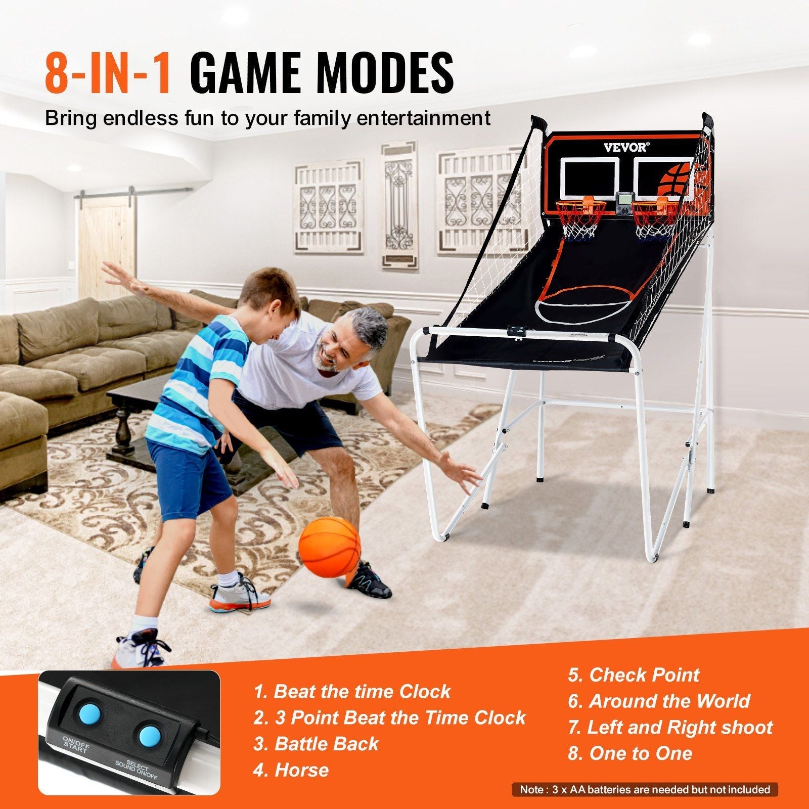 Foldable Basketball Arcade Game -pop a shot basketball Fun with LCD Scoreboard
