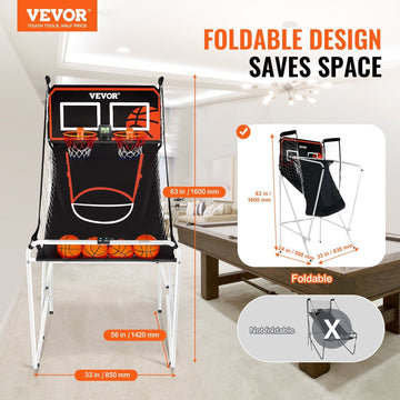 Foldable Basketball Arcade Game -pop a shot basketball Fun with LCD Scoreboard