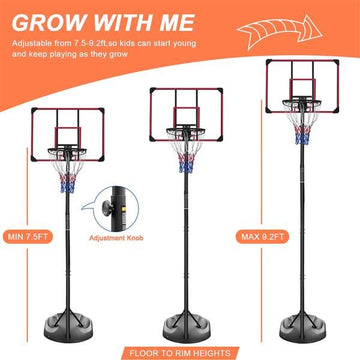 Adjustable Portable Basketball Hoop with 32