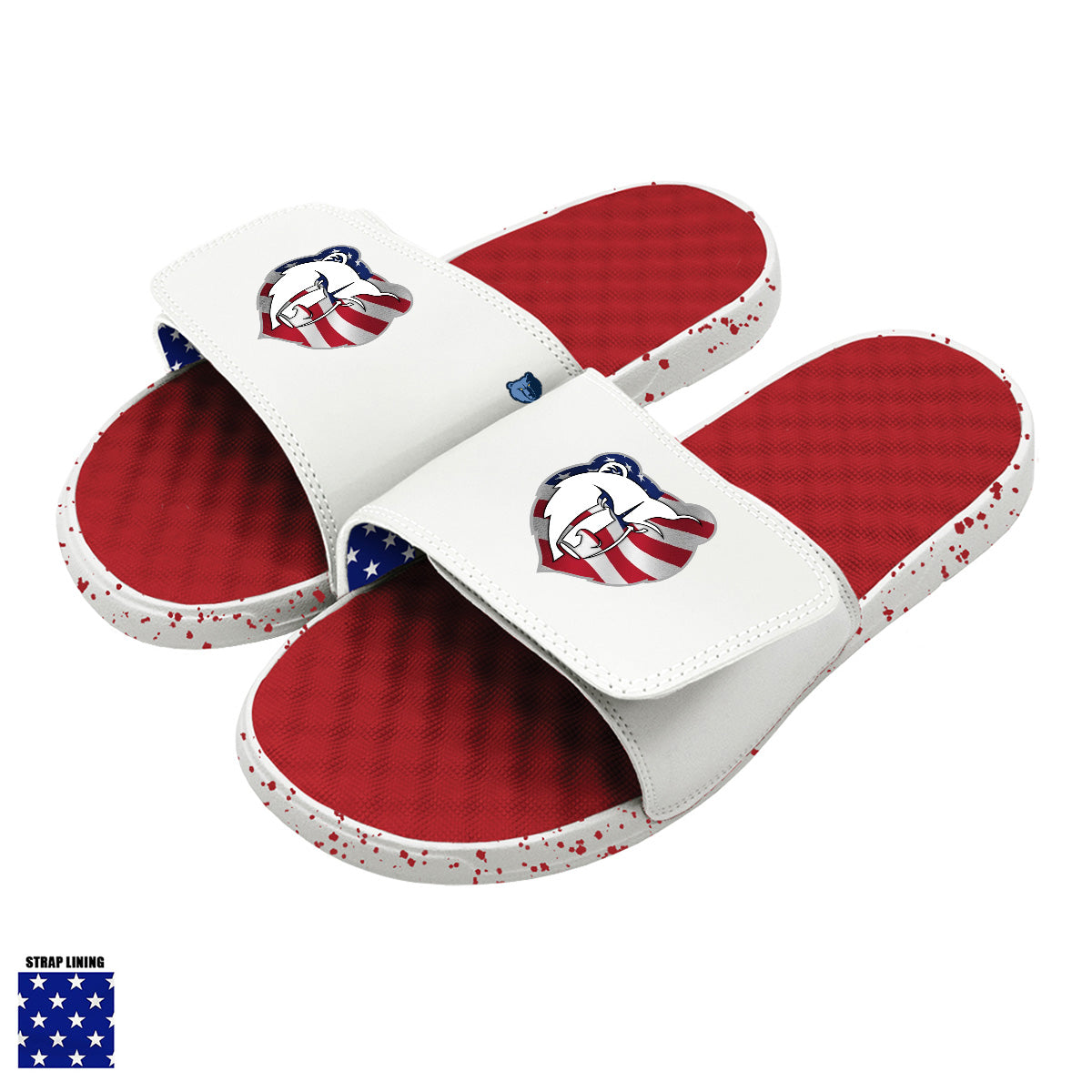 Memphis Grizzlies Red Americana Slides