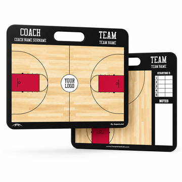 High School Custom Magnetic Basketball Coaching Board 15.7 x 12.6 inches - front and back view with full court layout