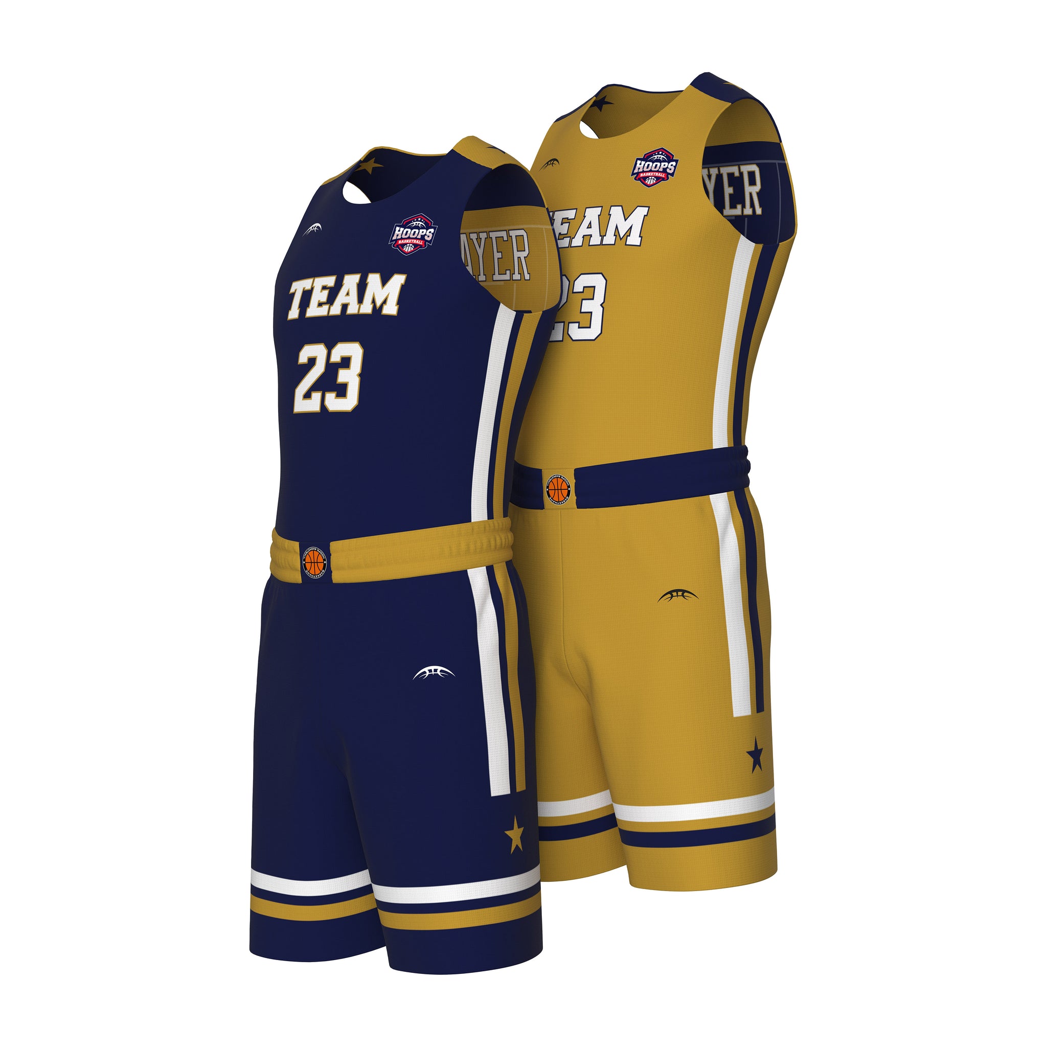 Custom Reversible 3x3 Basketball Uniform - Model 3