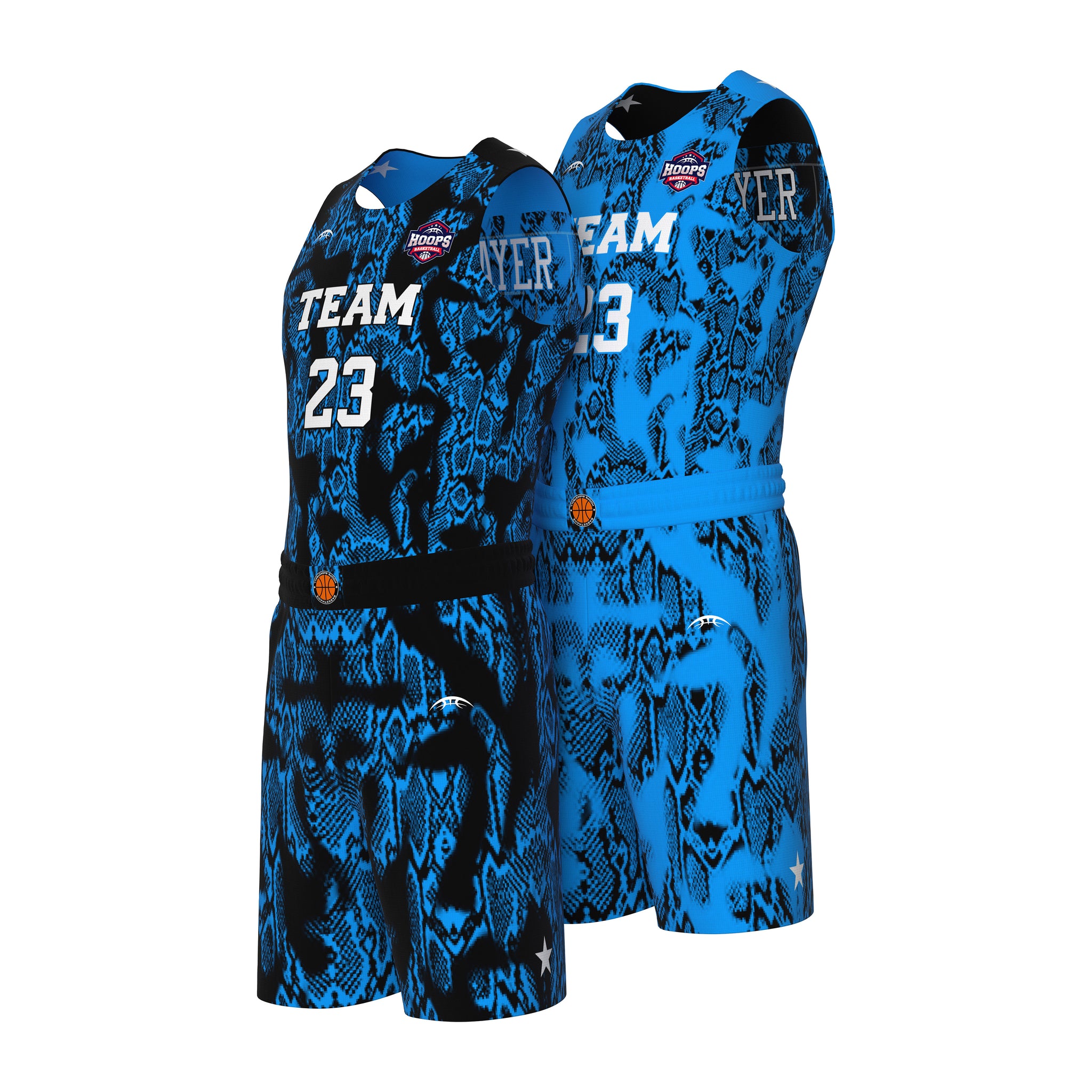 Custom All-Star Reversible Basketball Uniform  - 186 Snake Camouflage