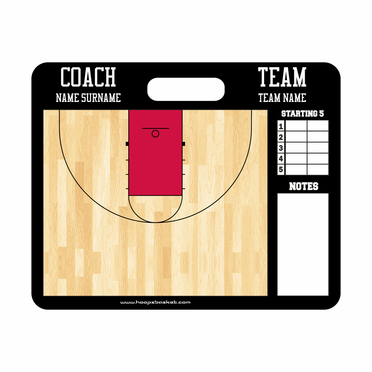 Custom High School Basketball Coaching Board 11.4 x 9.4 in (Magnetic) &mdash; A coaching surface built to last the season