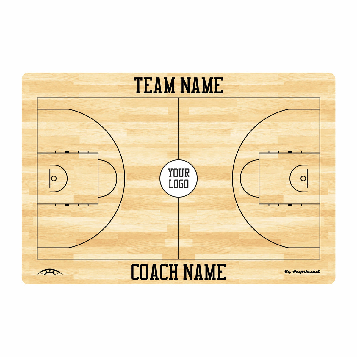 Custom FIBA Basketball Coaching Board 15.7 x 10.6 in (Classic) &mdash; Customized for your team identity