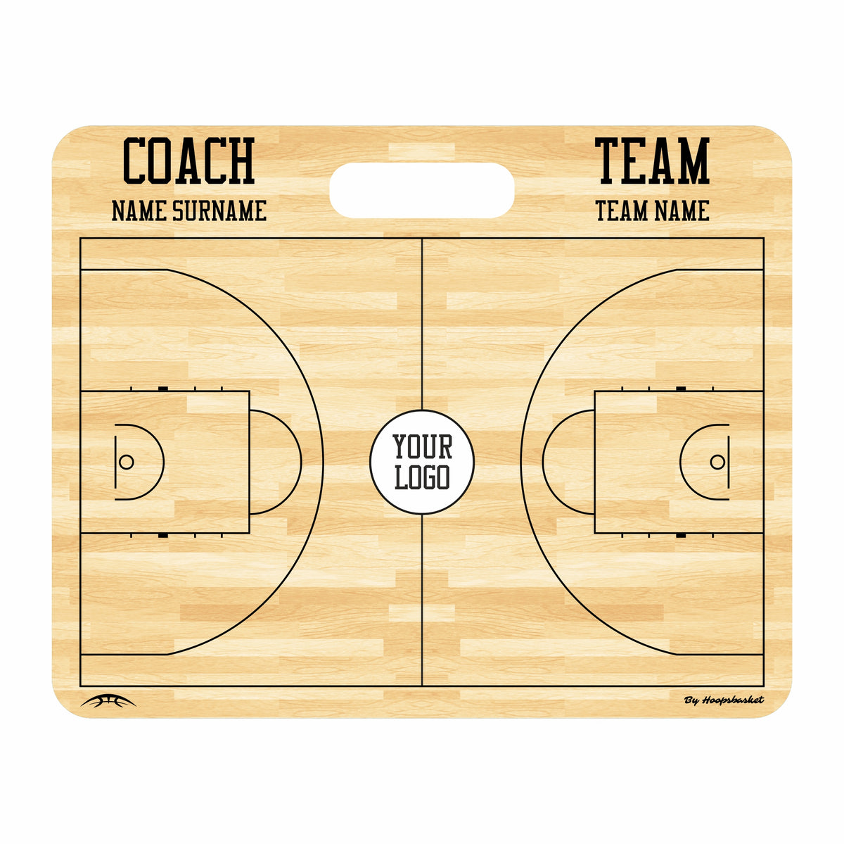 Custom FIBA Basketball Coaching Board 15.7 x 12.6 in (Magnetic) &mdash; Customized for your team identity