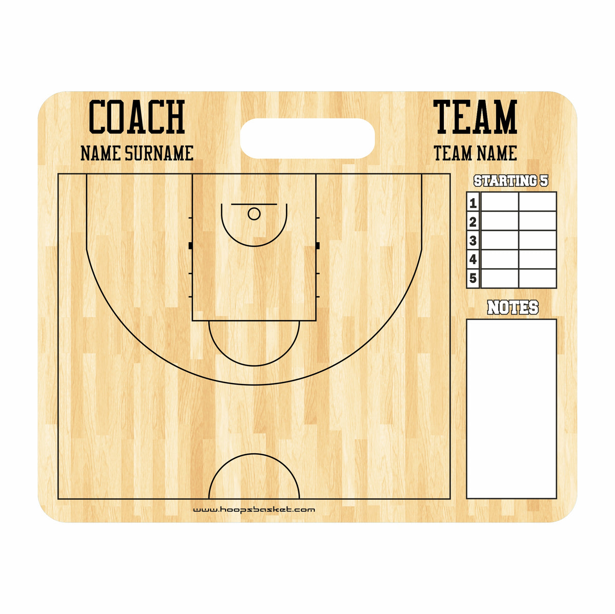 Custom FIBA Basketball Coaching Board 15.7 x 12.6 in (Magnetic) &mdash; A coaching surface built to last the season