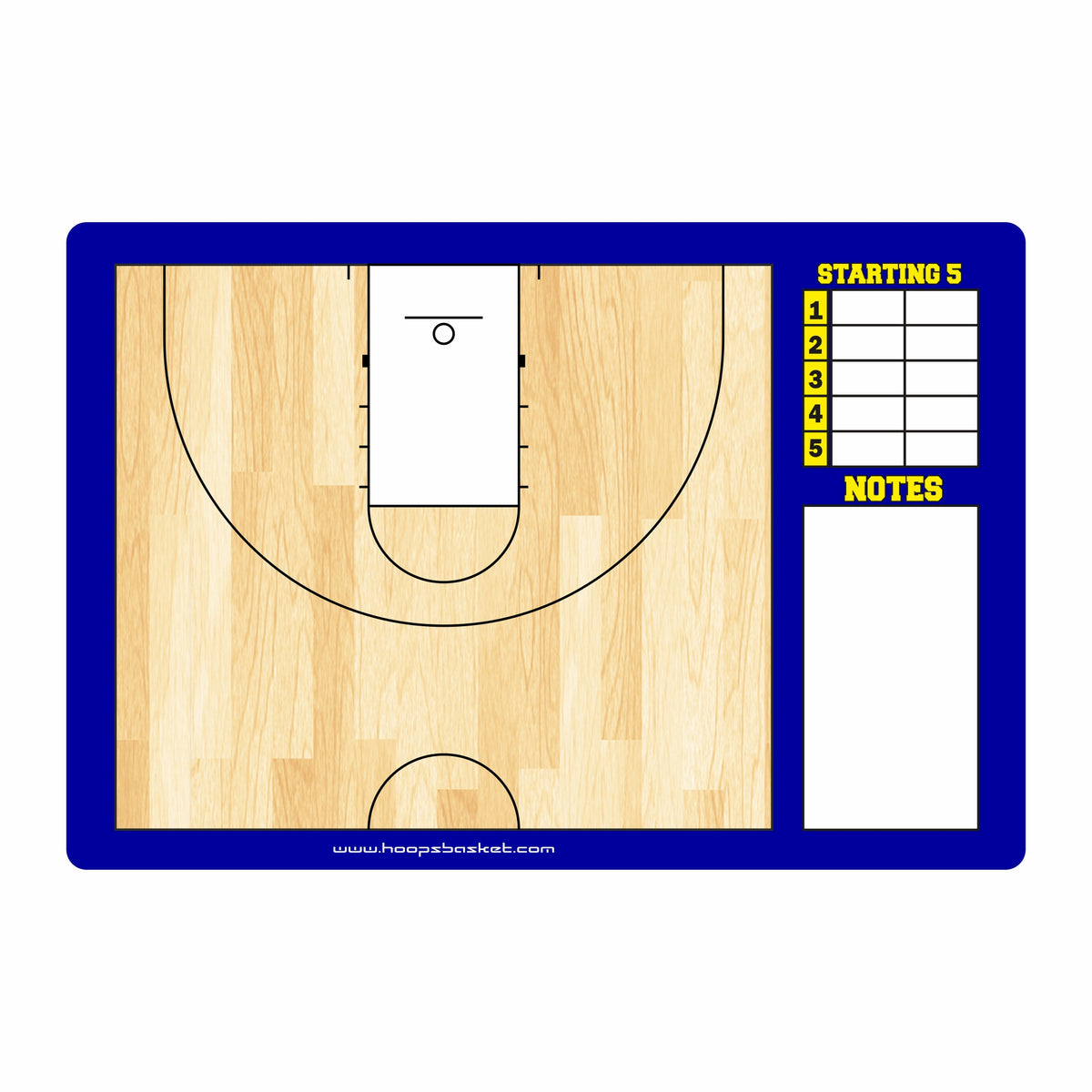 Custom Men's NCAA Basketball Coaching Board 15.7 x 10.6 in (Classic) &mdash; A coaching surface built to last the season