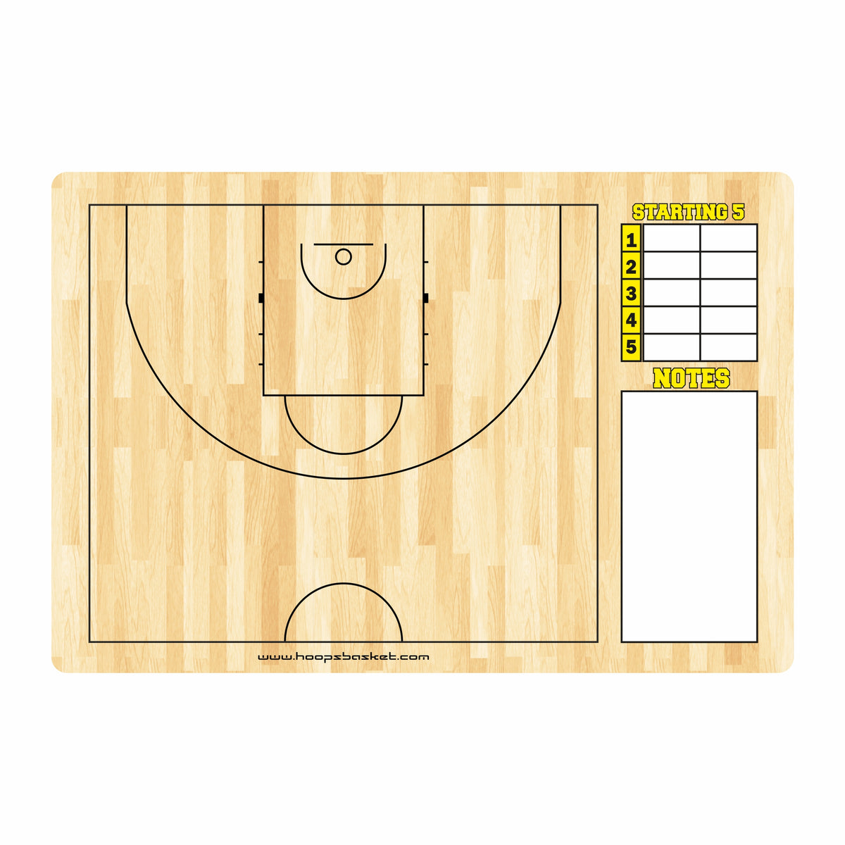 Custom FIBA Basketball Coaching Board 15.7 x 10.6 in (Classic) &mdash; A coaching surface built to last the season