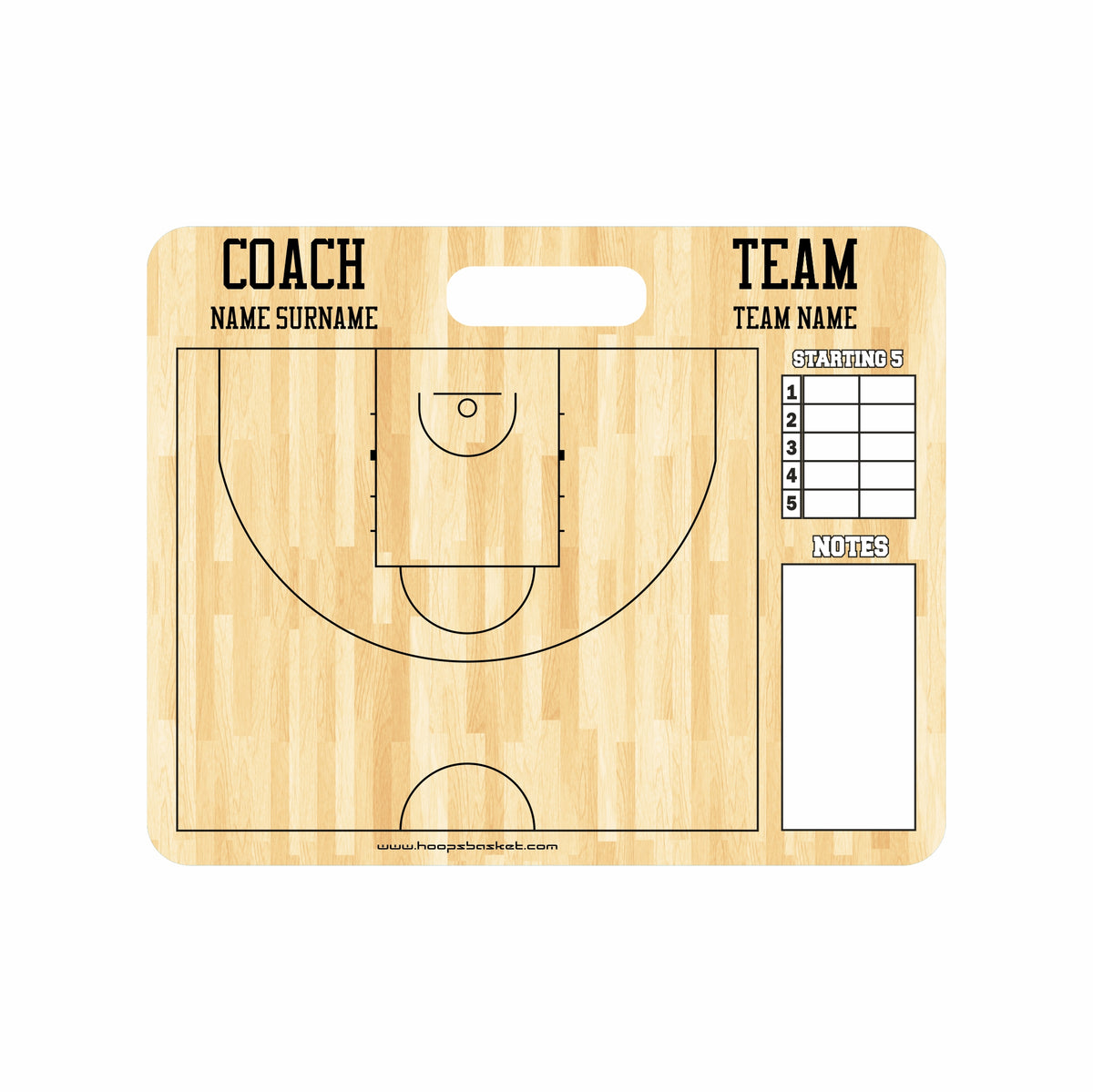 Custom FIBA Basketball Coaching Board 11.4 x 9.4 in (Magnetic) &mdash; A coaching surface built to last the season