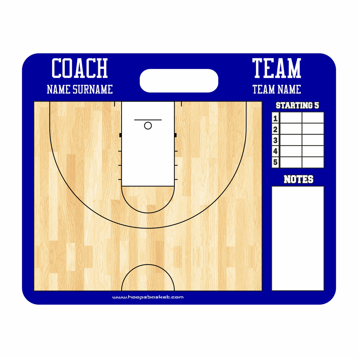 Custom Men's NCAA Basketball Coaching Board 15.7 x 12.6 in (Magnetic) &mdash; A coaching surface built to last the season