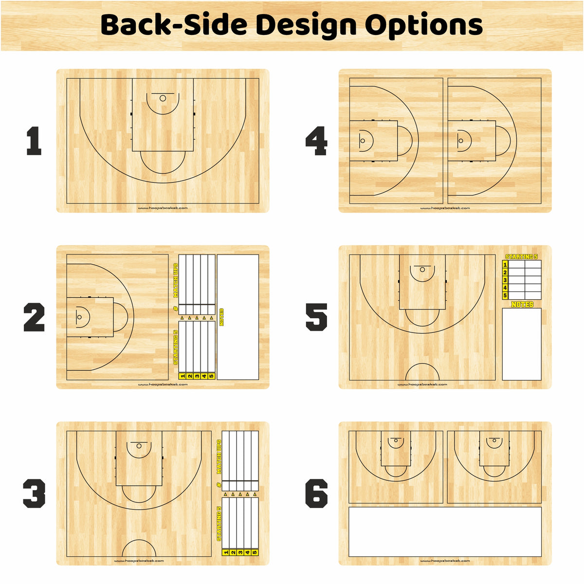 Custom FIBA Basketball Coaching Board 15.7 x 10.6 in (Classic) &mdash; Made-to-order in California for coaches everywhere