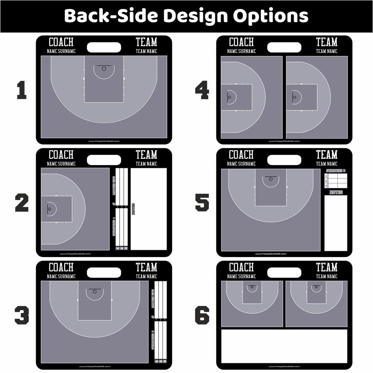 Custom 3x3 Basketball Coaching Board 15.7 x 12.6 in (Magnetic) &mdash; Made-to-order in California for coaches everywhere
