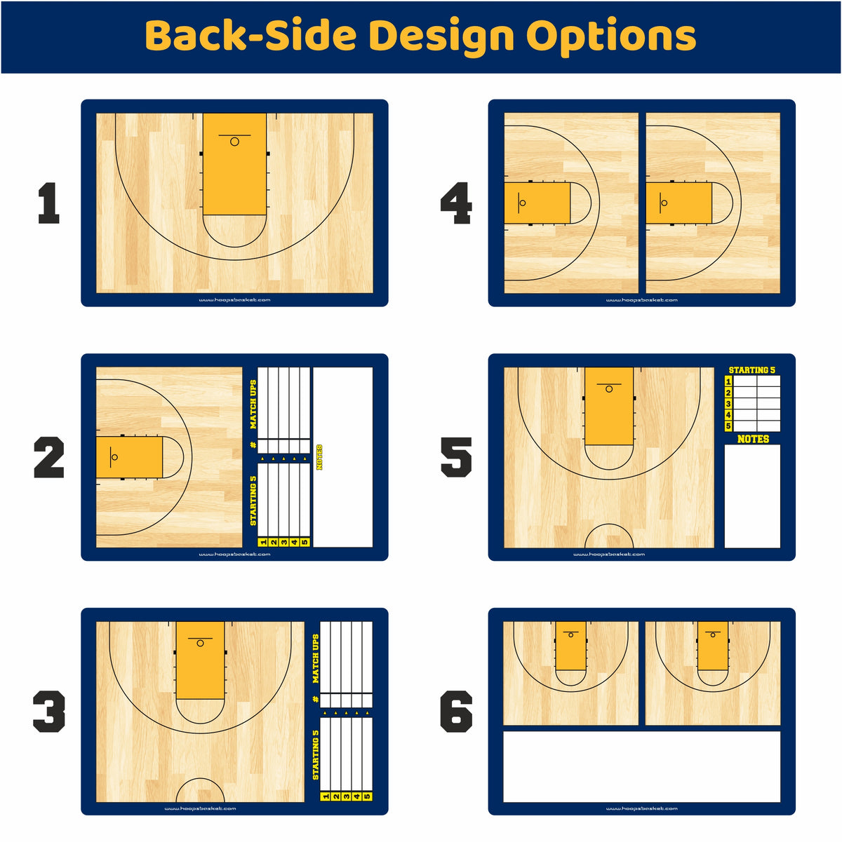 Custom Women's NCAA Basketball Coaching Board 15.7 x 10.6 in (Classic) &mdash; Made-to-order in California for coaches everywhere